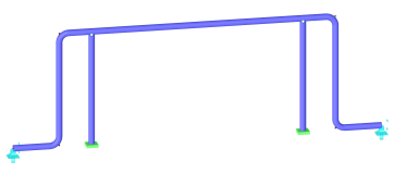 Statisches Modell einer selbsttragenden Rohrleitung.