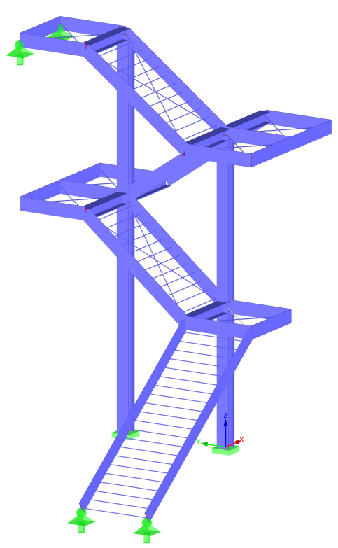 Structural model of a stair case